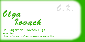 olga kovach business card