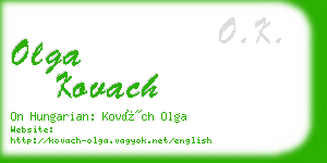 olga kovach business card